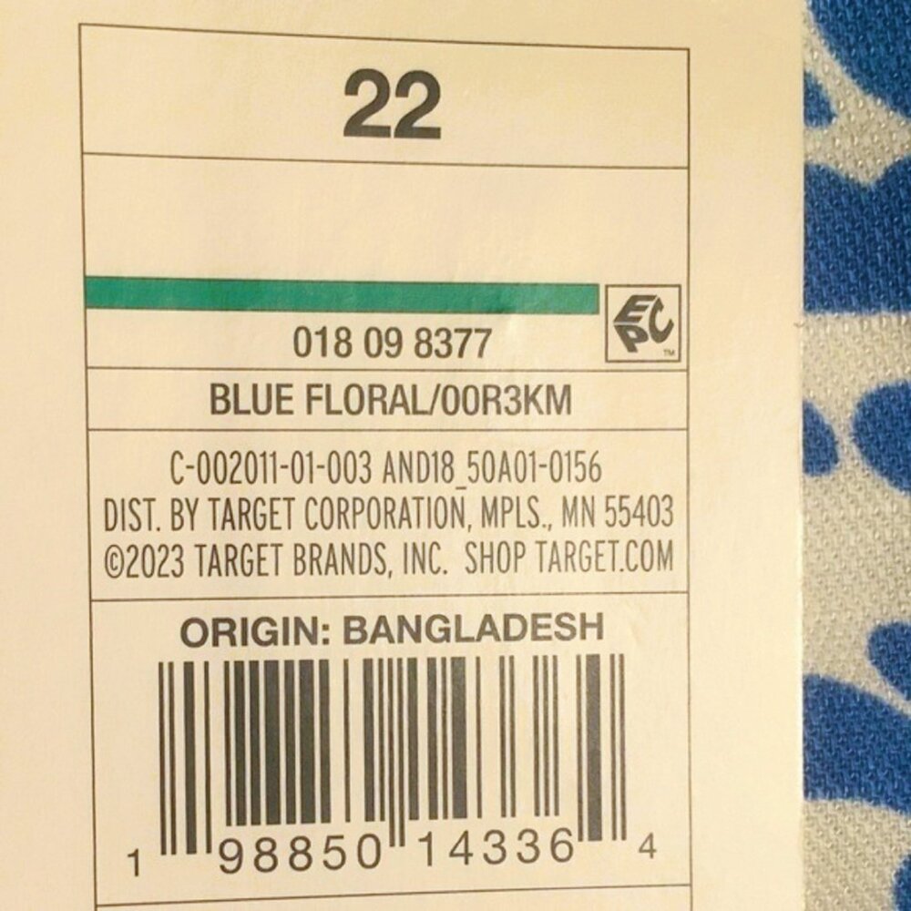 nwt Size 22 “A New Day” Women's Corset Midi A-Line Floral Dress in BLUE + WHITE - Picture 4 of 4